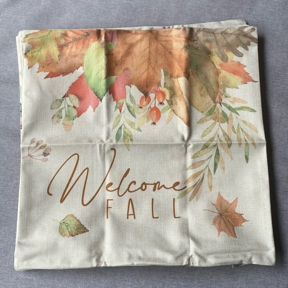 Fall Pillow Covers 18x18 Set of 4 Sunflower Pumpkin Fall Autumn Farmhouse